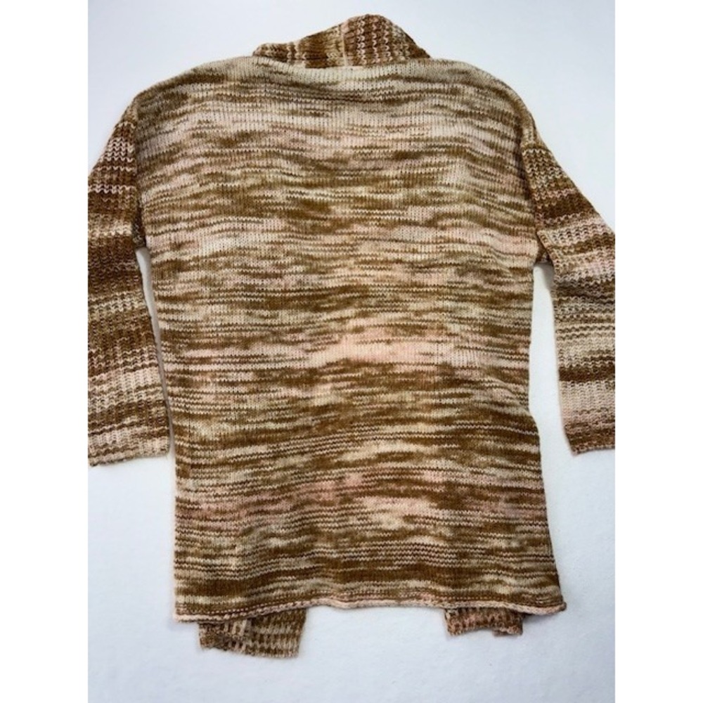 Loft Outlet Marled Shawl Collar Cardigan Sweater Long Line Brown XL Granny - Picture 6 of 11